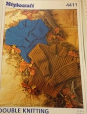 Stylecraft Knitting Pattern 4411 DK  Kids Cardigan & Sweater 20-30"