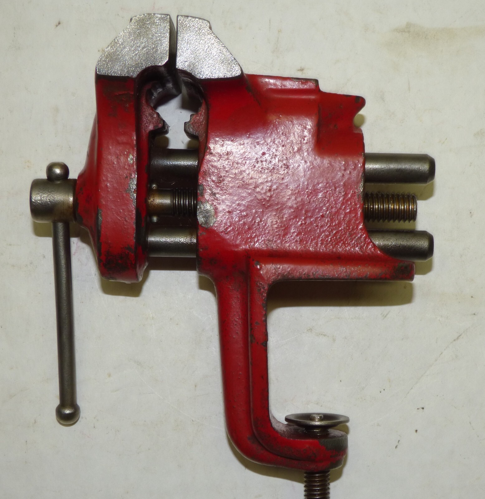 Vintage Cast Iron Utility Machinist Bench Vise Screw Clamp-On Made in USA Sears