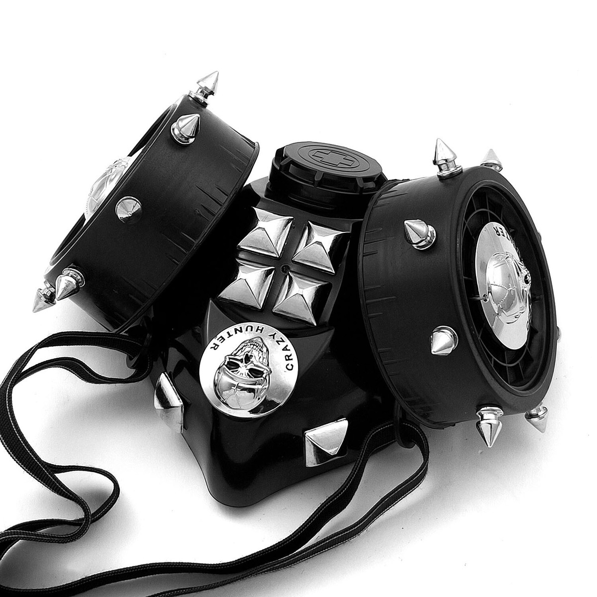 個人装備 Blood-sucking spiked mask Genuine Leather Mask Bondage Mask Full face spike Mask