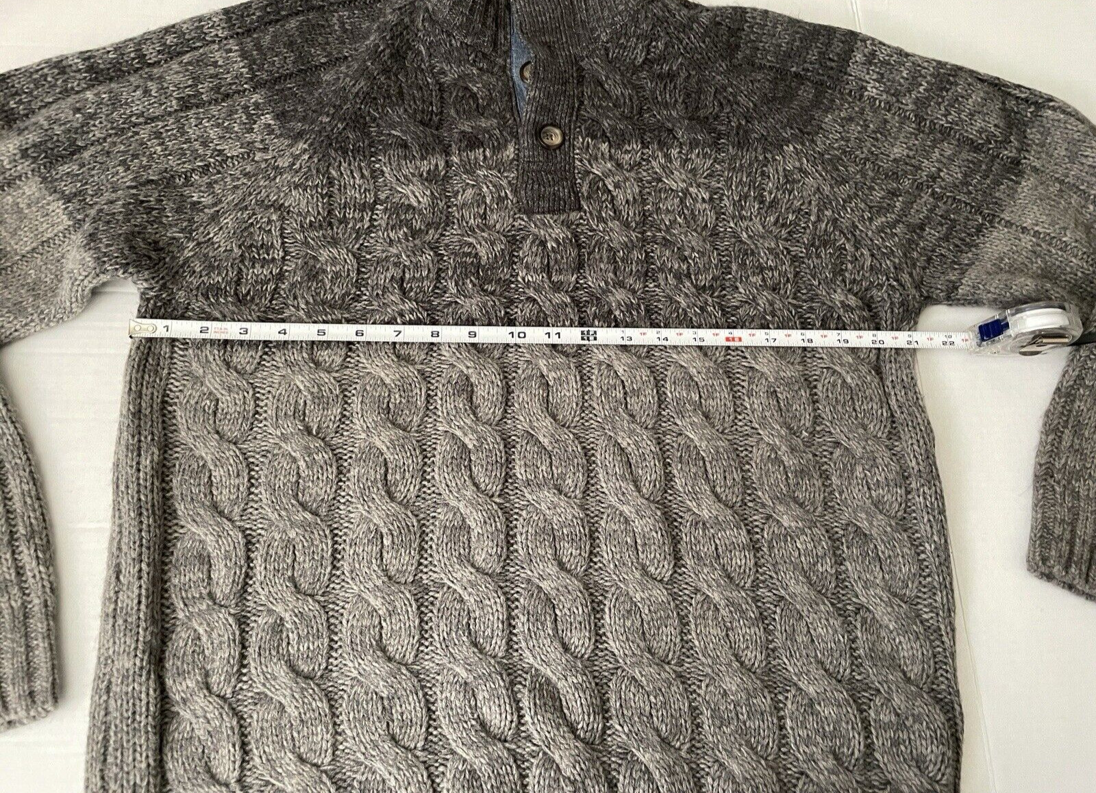 Weatherproof Gray Pullover Cable-knit Sweater Moc… - image 8