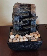 INDOOR MINI TABLETOP WATER FOUNTAIN WITH SOOTHING WATER SOUNDS