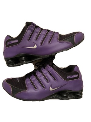 womens black and purple nike shox
