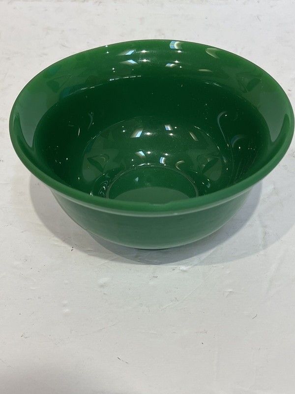 Antique Chinese Emerald Green Peking Glass Bowl Qing 19thC 5.5” IMPRESSIVE& RARE