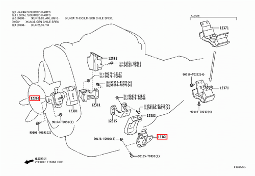 Genuine Hilux KUN35 KUN26 KUN25 2KD 2.5 Diesel 1KD 3.0 Diesel Front Engine Mount - Picture 8 of 12