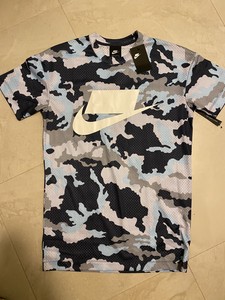 blue camo mesh top