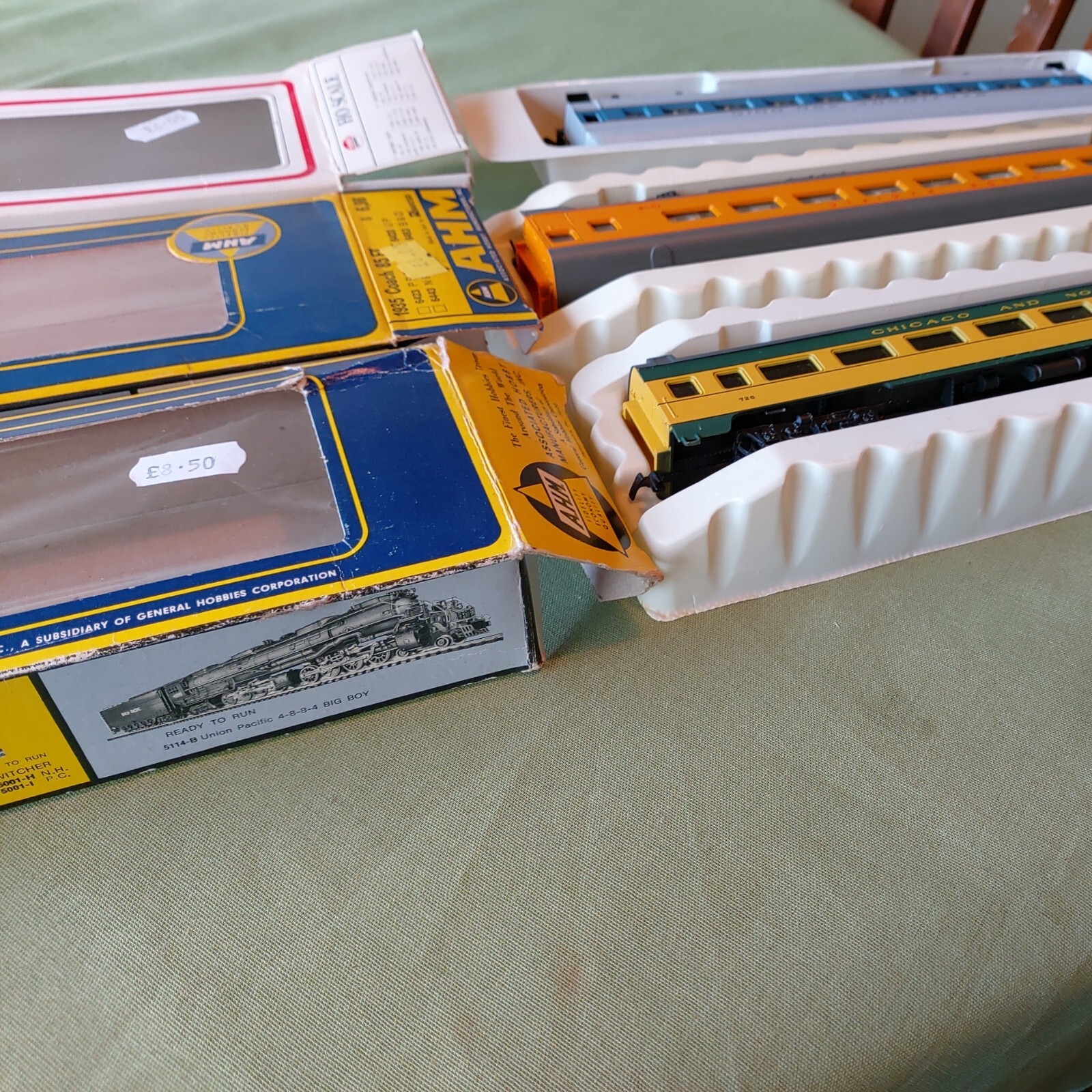 3pc lot vintage AHM Model Power HO Passenger Cars Coach Car B&O CW UP