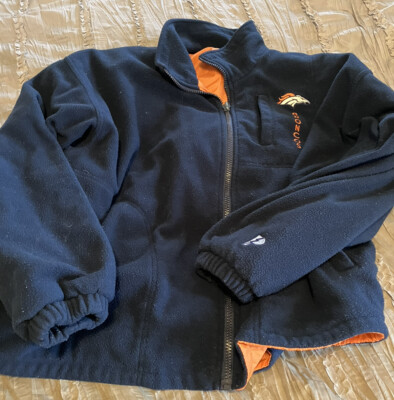DENVER BRONCOS Football VINTAGE Pro Player Reversible Size XL Jacket NFL Blue