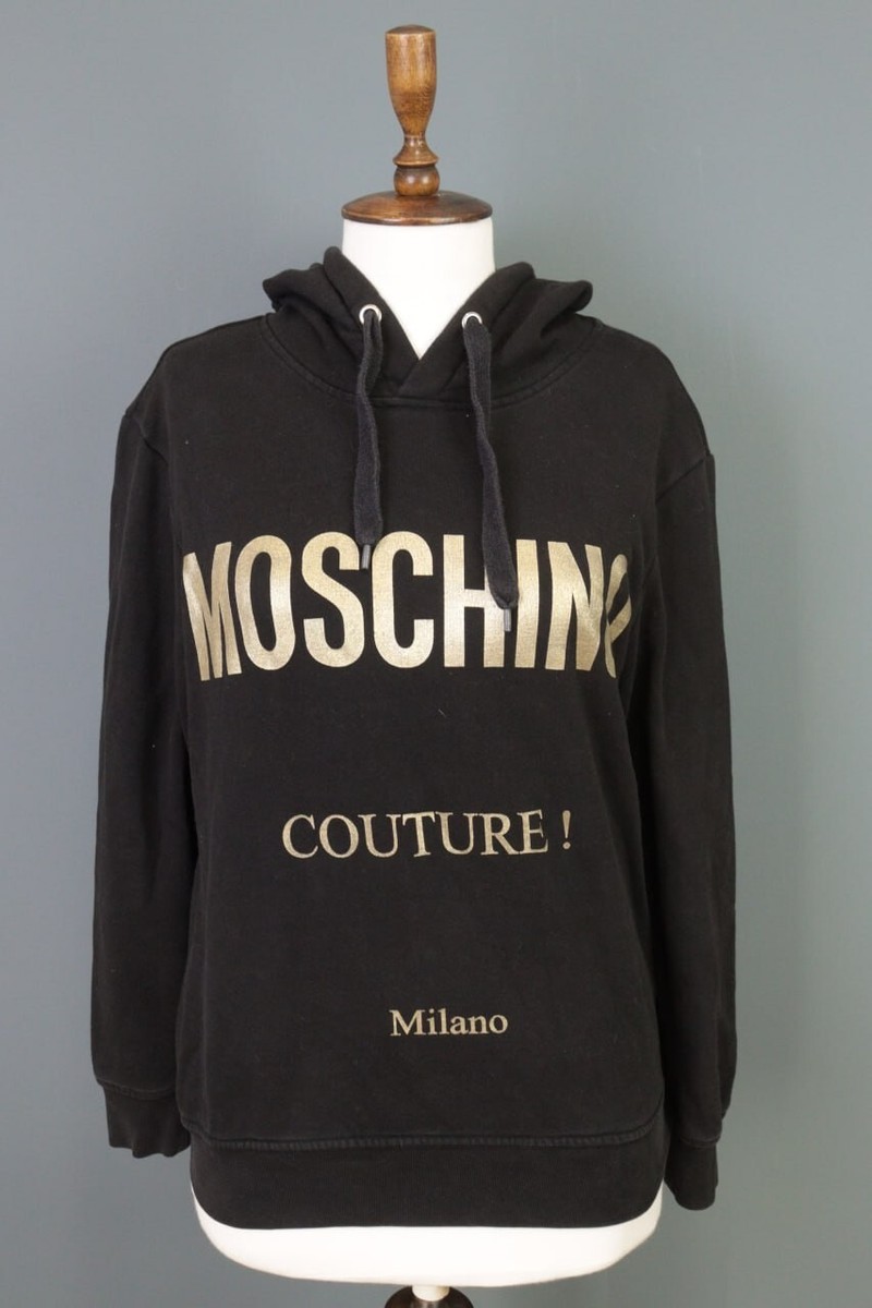 MOSCHINO Milano Couture Big Logo Hoodie Sweater Size USA 44 / I 46 