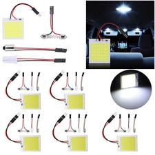 5 X Car Festoon T10 Ba9s White Led 48smd Panel Interior Dome Map Light Bulb Lamp