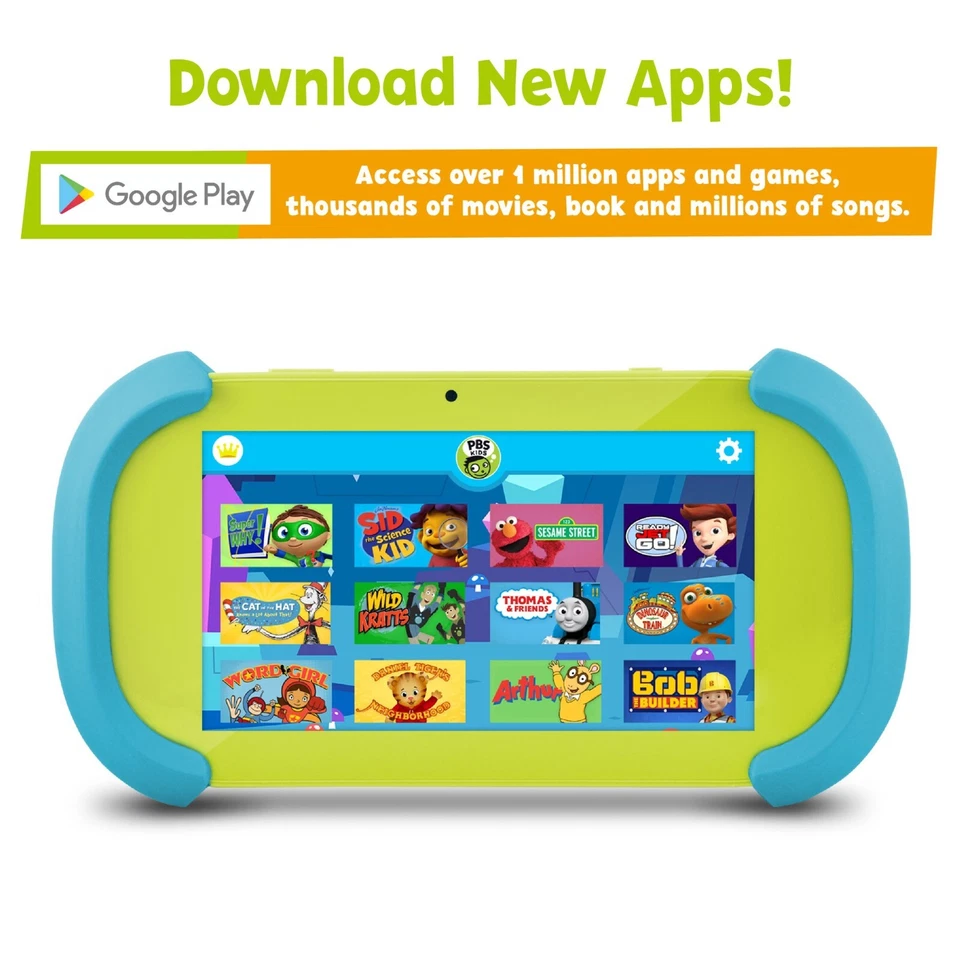 PBS Kids Playtime Pad 7" Kids Safe Tablet 16GB Android WiFi Dual-Camera Age 2-10 - Image 2 of 4