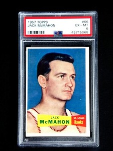 JACK MCMAHON 1957 TOPPS BASKETBALL CARD #66 PSA 6 GRADED AND ENCAPSULATED