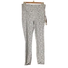 RBX Ankle Length High Waisted Leggings Size S Gray Black Spots Crossover NWT