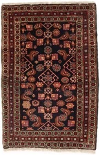 One-of-a-Kind Vintage Oriental Rug Thick Pile Entrance Carpet Floral 2X3 ft