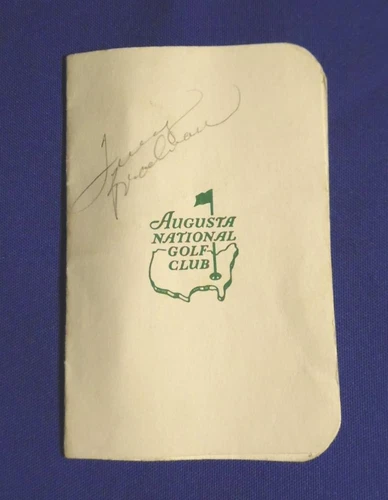 TERRY BRADSHAW SIGNED  AUGUSTA NATIONAL MASTERS SCORECARD + SB XXX WHEATIES BOX