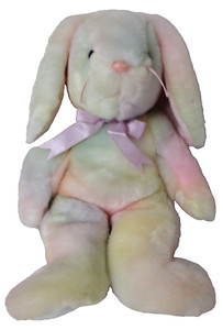 LARGE BUNNY BUNNY RABBIT tie dye HIPPIE soft toy TY BEANIE BUDDIES VINTAGE 1999