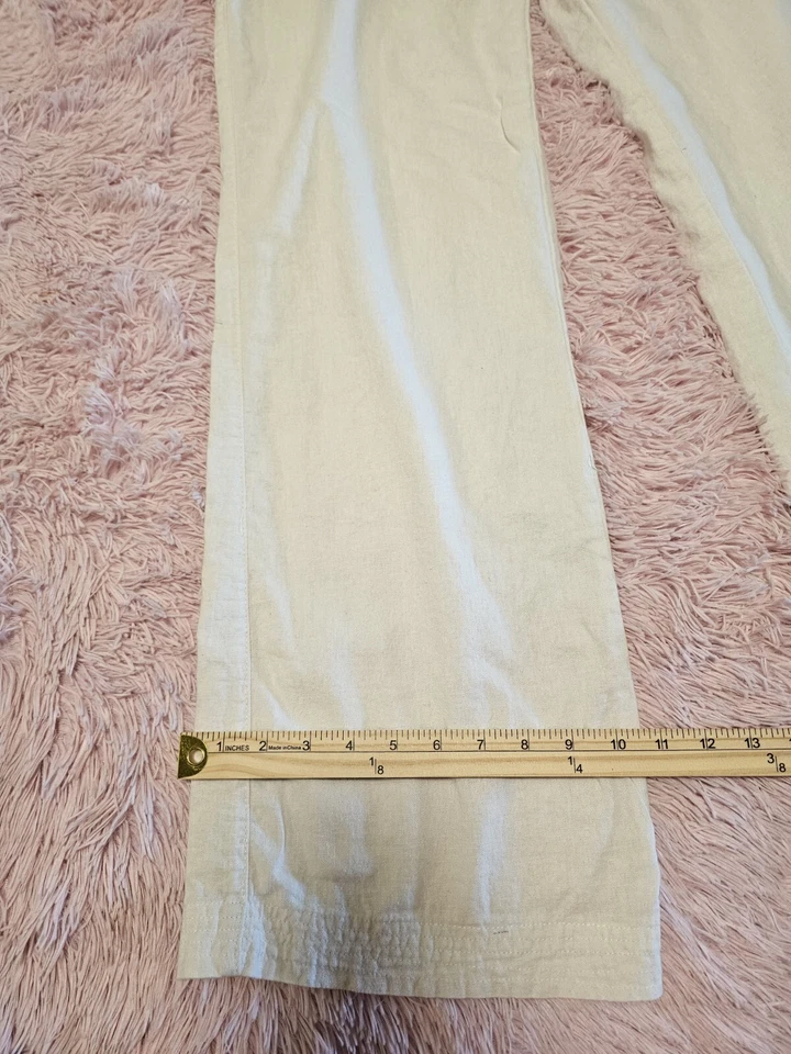 Pantalones Body Central Mujer Lino Cordón Cremallera Bolsillos Talla XL Foto 3 de 4