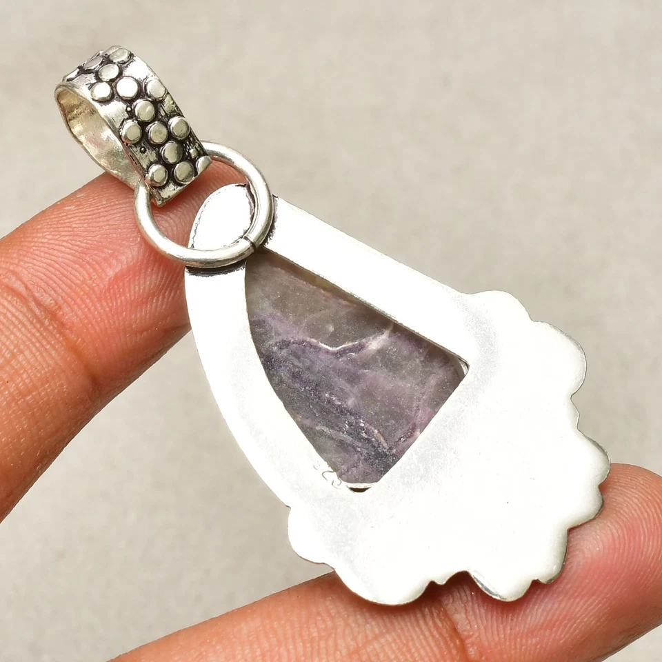 Russischer Charoit Edelstein 925 Sterlingsilber handgefertigter Schmuck Anhän... - Bild 4 von 4