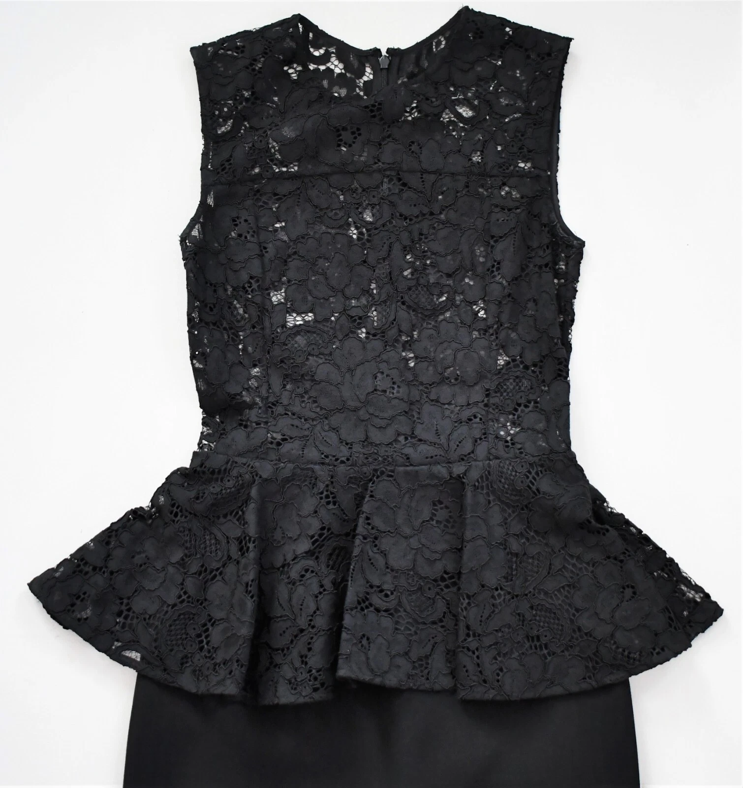 SAINT LAURENT (YSL) ?️ Abito da cocktail SAINT LAURENT nero PIZZO TRASPARENTE top GUAINA PRUGNA F34