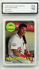  GRADED 10 JUAN SOTO ROOKIE RARE 2018 TOPPS HERITAGE HIGH NUMBERS #502 NATIONALS