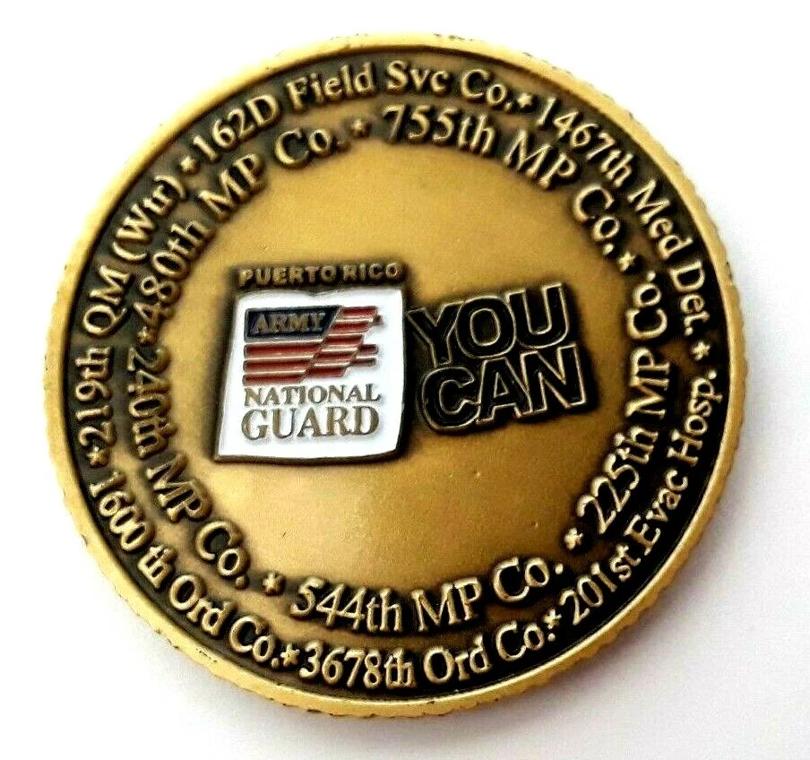 GUARDIA NACIONAL PUERTO RICO Ejército Guardia Nacional TORMENTA DEL DESIERTO Moneda Desafío Foto 3 de 4