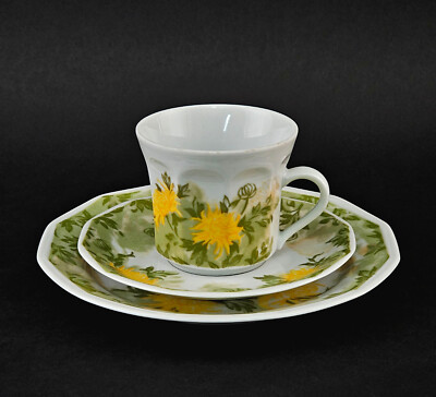 A-9440135-D Porcelain Collector's Cup Set Kahla Thuringia Flower Decor Rhapsody