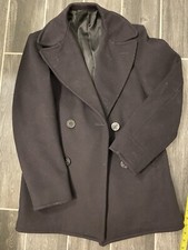 Vintage USN US Navy Wool Kersey Blue Pea Coat Peacoat 36 Stamped DC