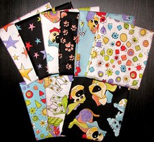 Loralie Designs Dog House Stars Multicolor Cotton Fabric Set of 9 Fat Quarters