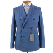 Boglioli NWT Double Breasted Sport Coat / K Jacket Size 48R (38R US) In Blue