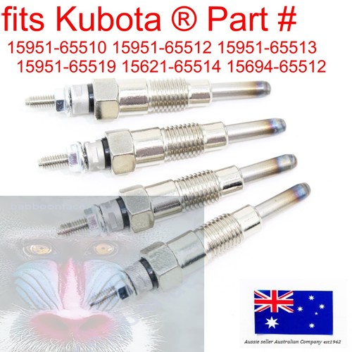 fits 4 x Kubota Glow Plug 15694-65512 KH-012 KH014 KH-5 KH-8H-2 KH-18-2 KH-31 - Bild 5 von 9