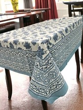 Indian Hand Block Print Tablecloth Kitchen Linen 100 Cotton Floral 150 220 cm