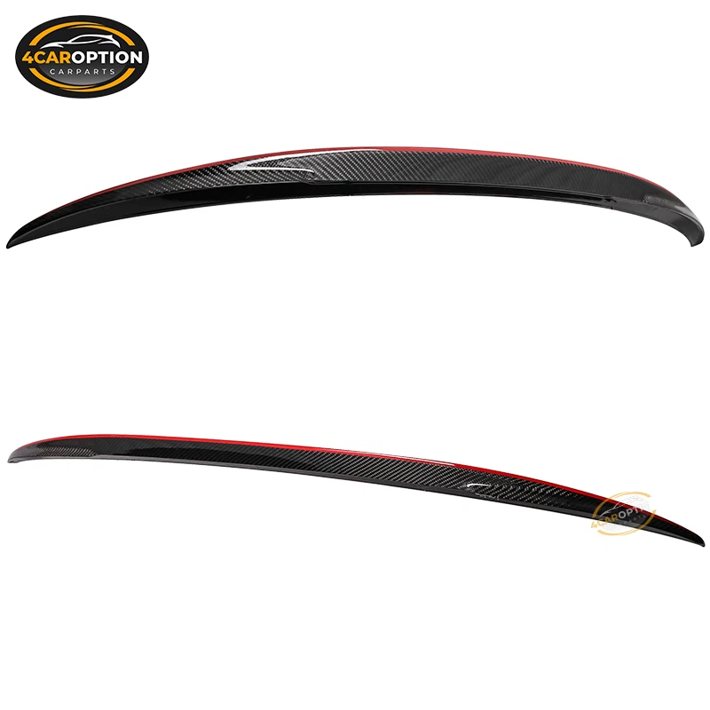 Fits 12-18 BMW F30 F80 M3 P Style Red Line CF Carbon Fiber Rear Trunk Spoiler Foto 4 de 4