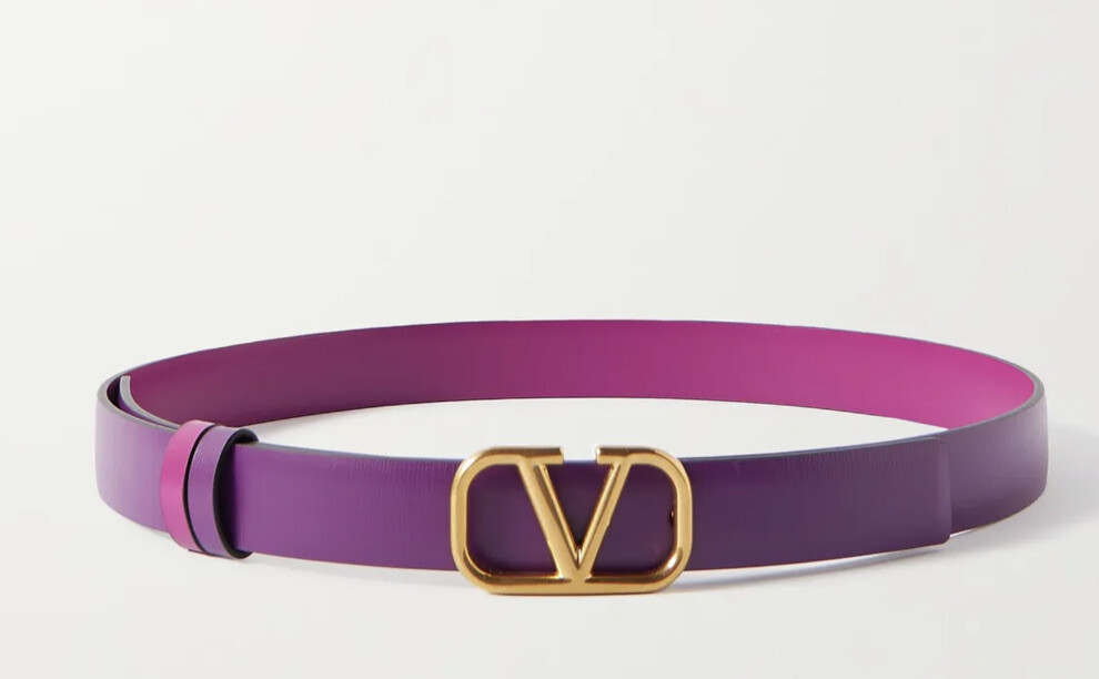 Valentino V Logo Belt Prune Violet NWT Sz 75 | eBay