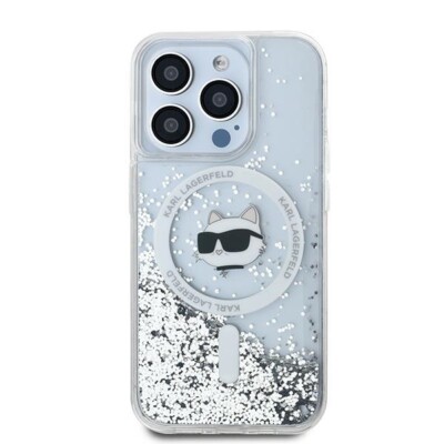Karl Lagerfeld iPhone 15 Pro Hülle Case Magsafe Liquid Glitter Choupette