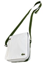 LACOSTE MESSENGER BAG Small Vintage L71 Casual 4 White Green NEW
