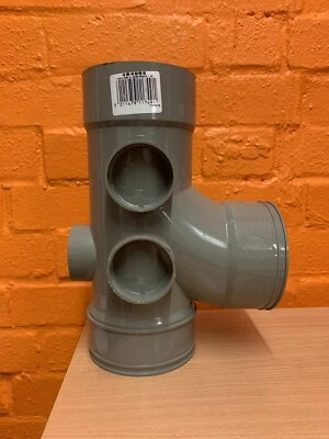 OSMA Underground 110mm Soil Pipe Tee Junction Coupling Drainage DOUBLE SOCKETED