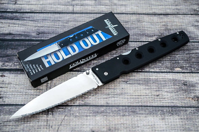 Cold Steel Hold Out, 6'' Serrated Satin S35VN, Black G10, #11G6S