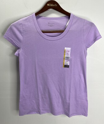 NEW, NO BOUNDARIES WOMENS SHORT SLEEVE T-SHIRT, Purple, SIZE L (11-13) NWT.