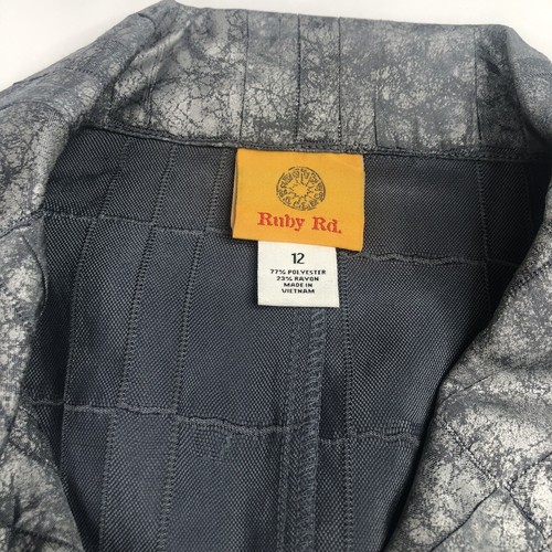 nwt Ruby Rd womens Sz 12 silver grey jacket silver grey jacket M-0693 - Picture 3 of 8
