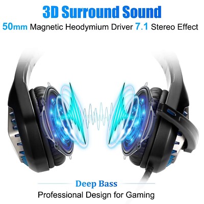 Gaming Headset with Microphone for Switch PC PS4 PS5 Xbox Noise