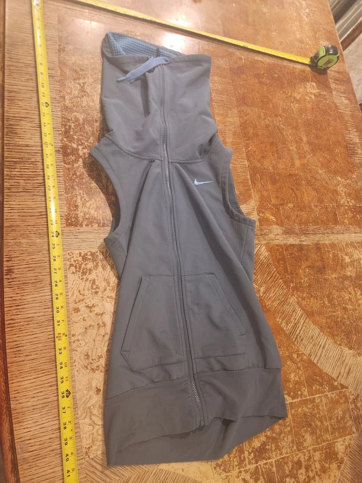 Nike серый жилет легкий ходьбы молнии женщин маленький * больше в магазине * #s100 - Изображение 3 из 4