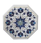 12" Marble Table top Semi Precious Stones floral inlay home decor