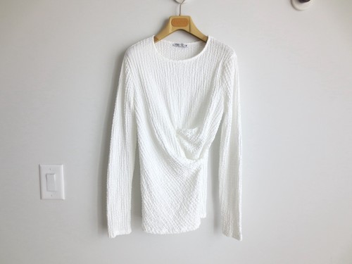 NWOT ZARA RICHED TEXTURED TOP WHITE 1165/173 Sz-M - Picture 5 of 9