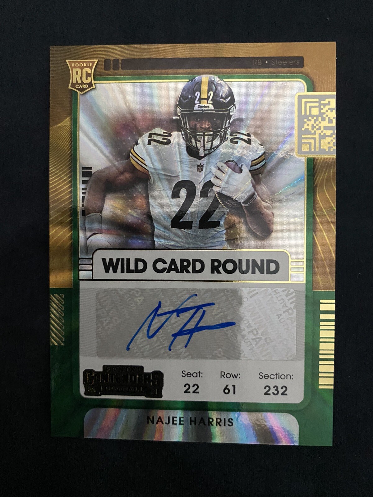 2021 Contenders Najee Harris Wild Card Round  Auto RC #111 Steelers