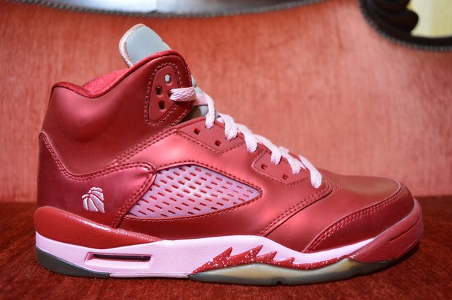 girls retro 5 red and pink