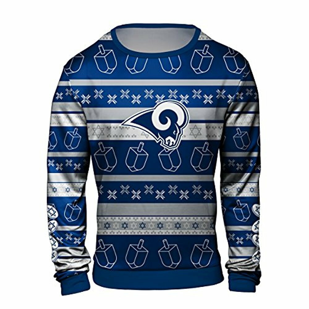 Вечно коллекционируемый мужской свитер NFL Los Angeles Rams Hanukka Ugly от NFL