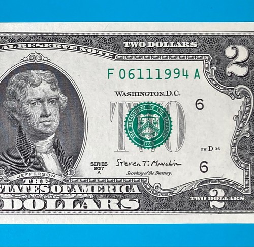 June 11, 1994 / 6 November 1994 (F 06111994 A) BIRTHDAY $2 Two Dollar Bill *UNC*