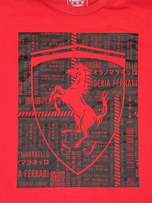 Puma Ferrari Scuderia Graphic T Shirt Mens Medium Red Short Sleeve Logo Tee