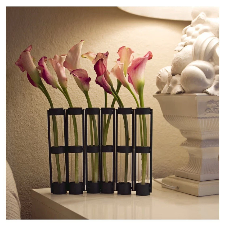 Jarrón Danya B. rústico de seis tubos con bisagras Foto 2 de 3