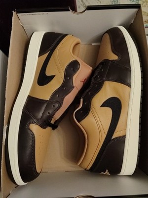 Nike Air Jordan 1 Low SE US18, EUR 52.5, UK 17 Flax Black/Baroque Brown 