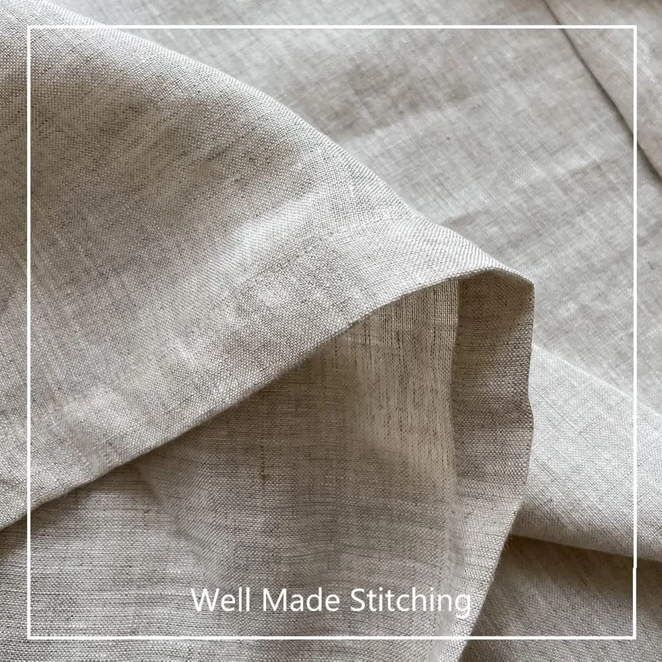 French Flax Linen Flat Sheet 108"x102" - Soft & Breathable - Image 4 of 4